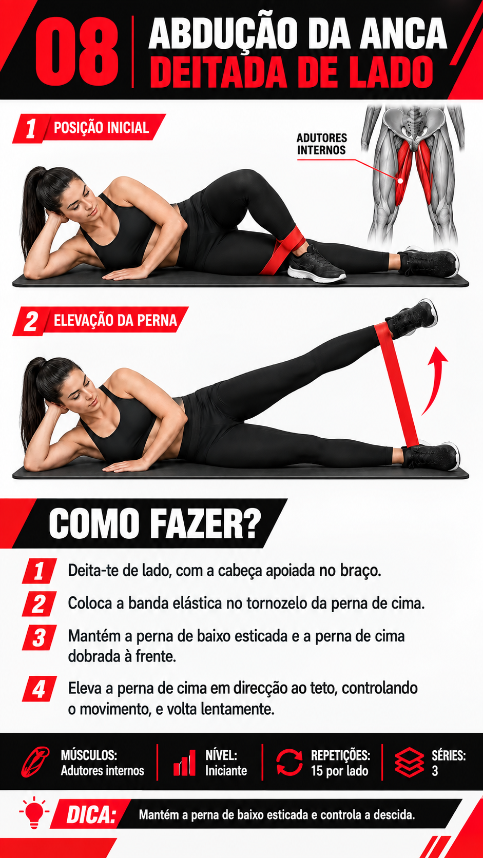 Página do guia: exercício 08 com banda elástica