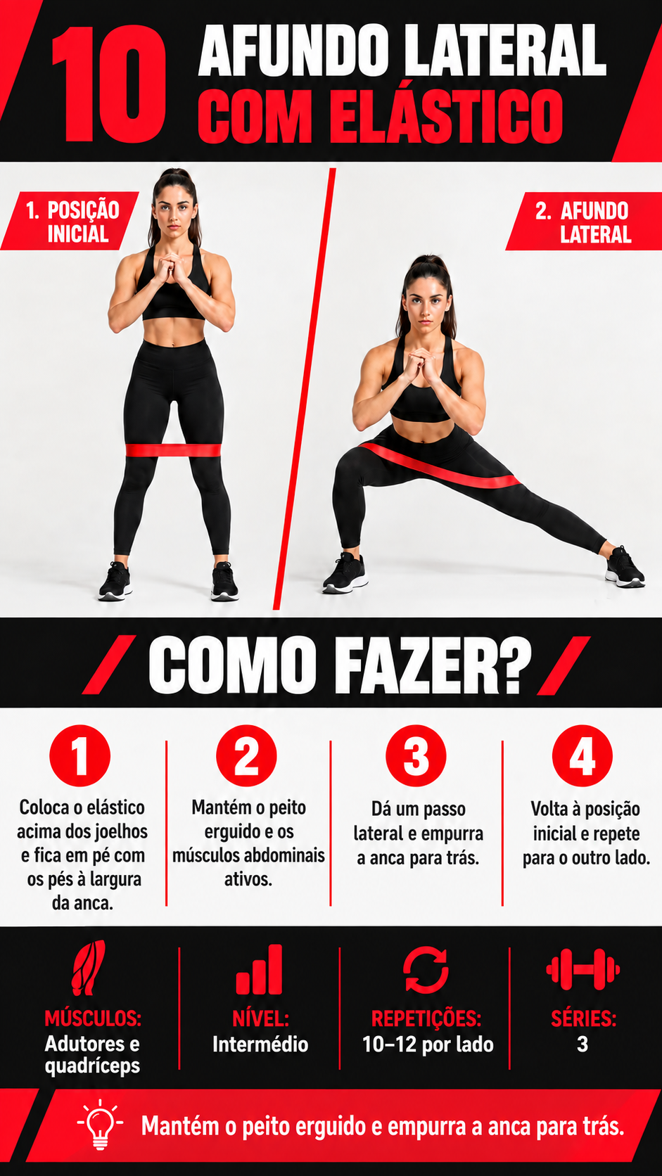 Página do guia: exercício 10 com banda elástica