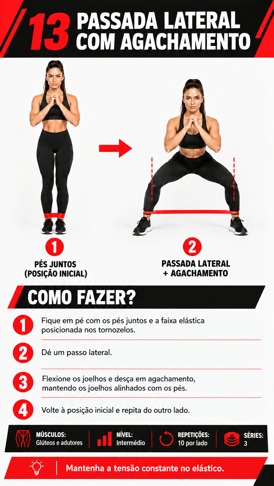 Página do guia: exercício 13 com banda elástica