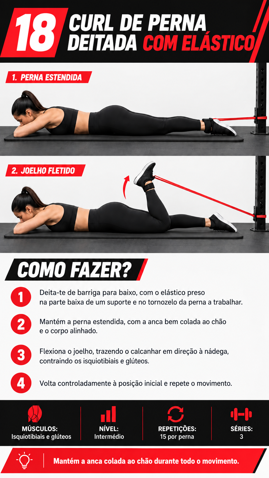 Página do guia: exercício 18 com banda elástica
